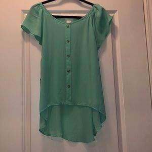 Pastel Green High Low Blouse